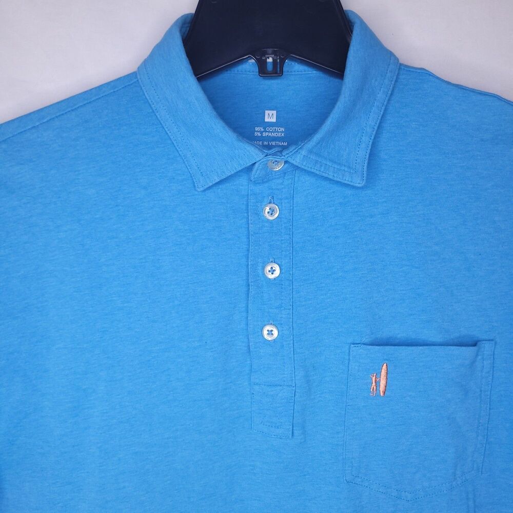 Johnnie O Polo Shirt Mens Medium Blue Short Sleeve